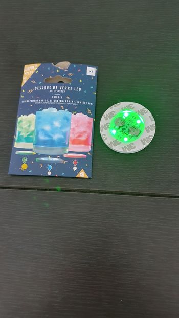 Dessous de verre neuf Led vert