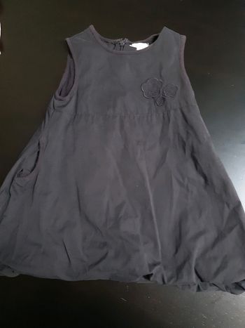 Robe boule gris anthracite bébé fille 12 mois broderie fleurs