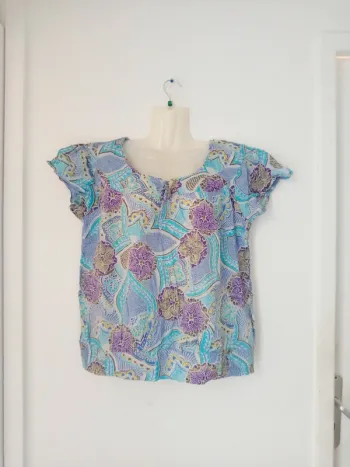 Blouse transparente été à motifs femme
