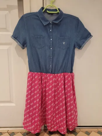 Robe haut en jean et double jupon 100% coton