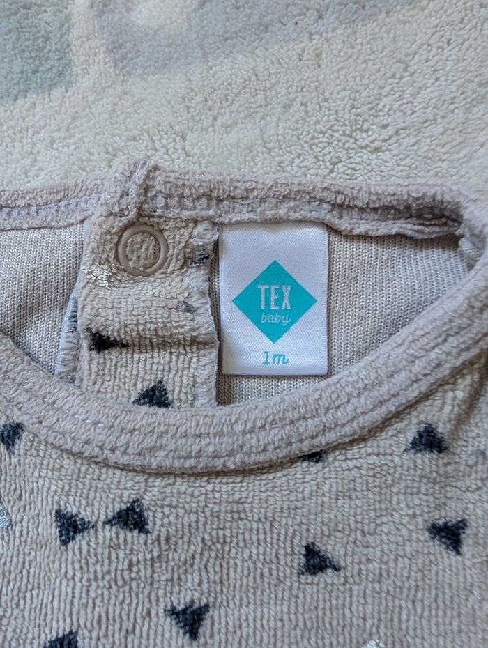 Lot 2 Pyjamas Velours Hiver Mixte - TEX Baby - 1 Mois (54 cm) - photo numéro 4