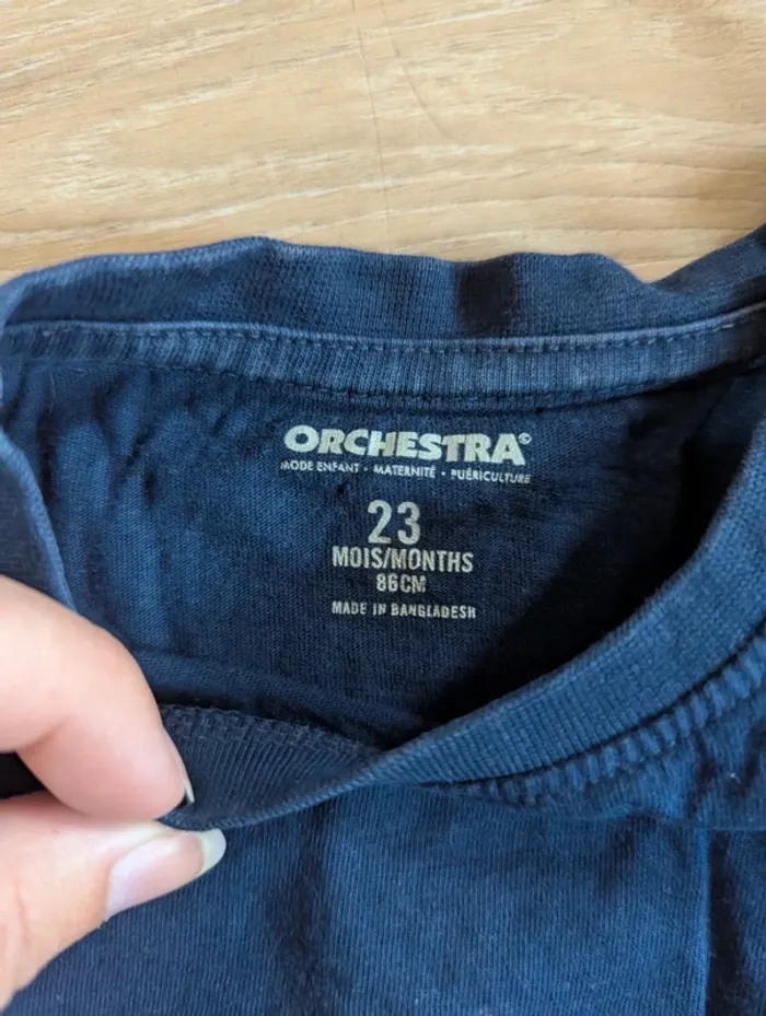 T-shirt Orchestra manches courtes bleu Marine, 23 mois - photo numéro 2