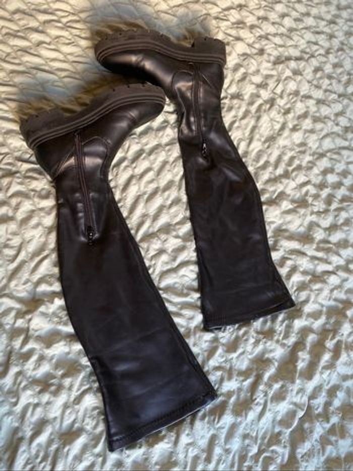 Bottes hautes cuissardes 36 similicuir noir