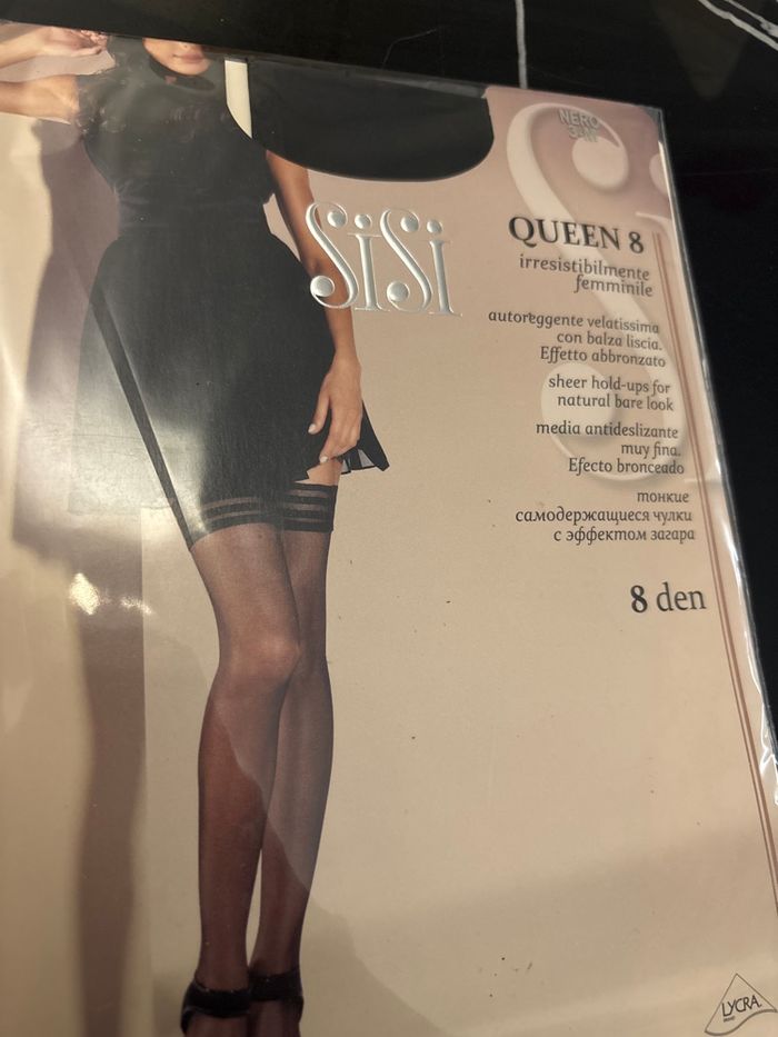 Lot de 3 bas autofixants SISI Queen 8 den noir taille M - photo numéro 2