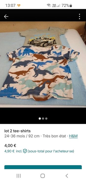 lot 2 tee-shirts manches courtes