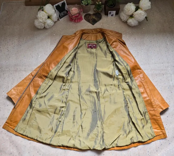 Veste en cuir de Vachette Camel taille 2 fabriquée en France🇨🇵 - photo numéro 7