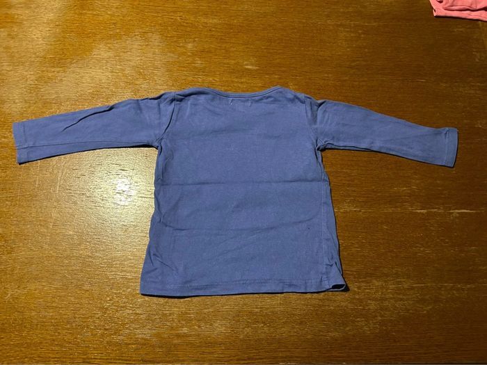 T-shirt manche longue bleu avec noeud - photo numéro 3