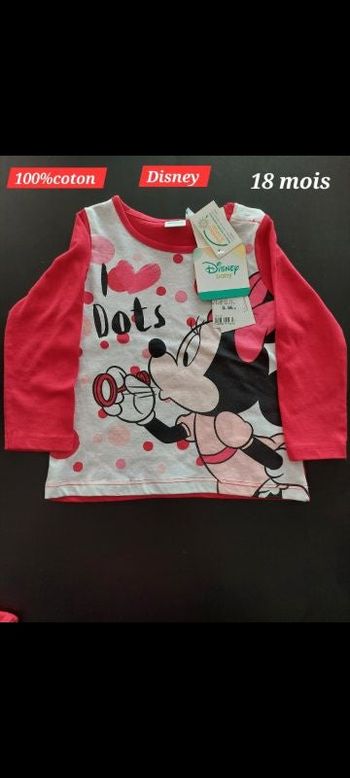 Lot de 2 t-shirts manches longues Minnie 18mois