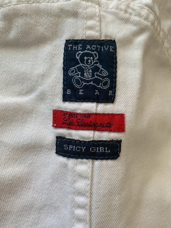 Salopette courte vintage 90’ en jean blanc Lulu Castagnette - photo numéro 5