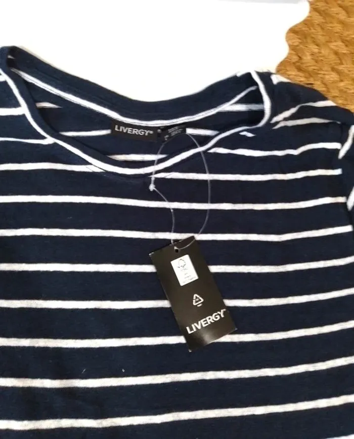 👕 tee-shirt taille S (34-36) lin et coton - Livergy - photo numéro 3