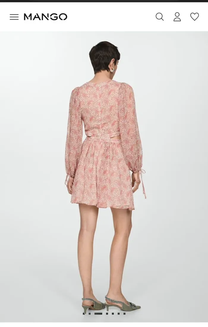 👗🌻 magnifique robe d’été légère à motif- taille L   - neuf sans étiquette -Mango - photo numéro 14