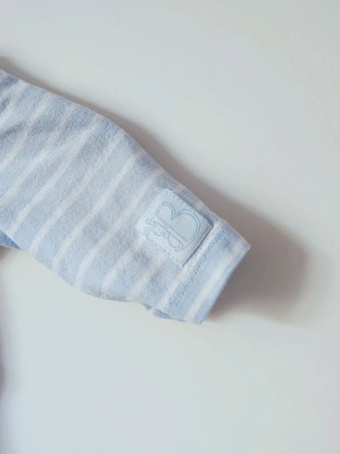 Tee-shirt bleu blanc rayé marinière / Sergent Major - 1 mois - photo numéro 2