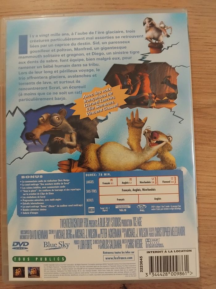 Dvd L'âge  de glace - photo numéro 2
