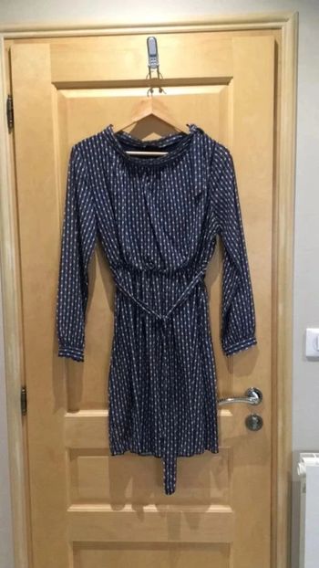 Robe noeux sur col bleu marine new collection