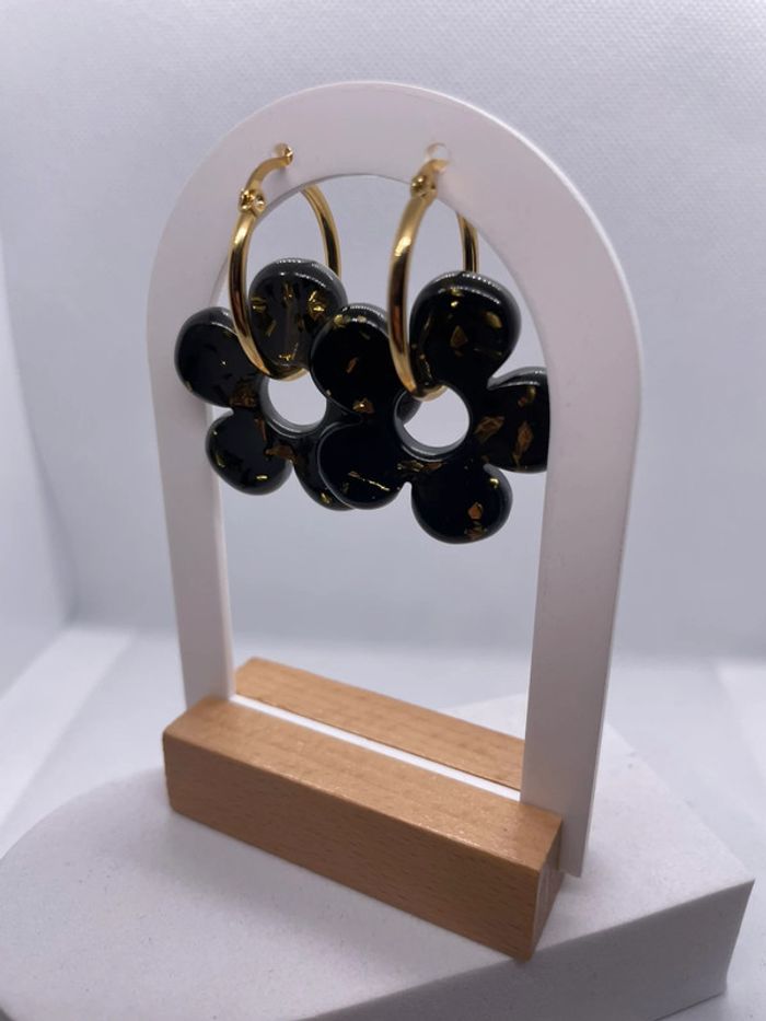 Paire de pampilles interchangeables avec créoles acier inoxydable