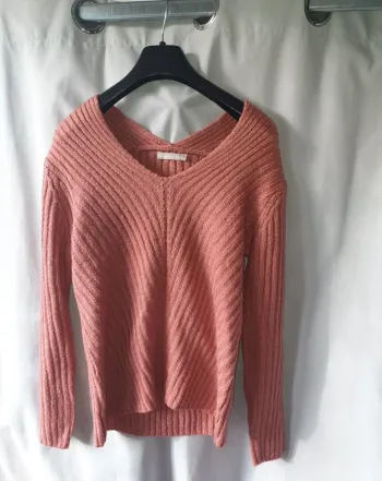 Pull en maille rose brique