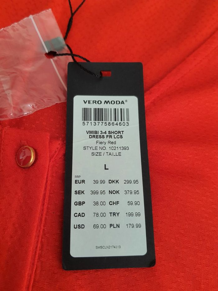 Jolie Robe rouge Vero Moda taille L neuve - photo numéro 12