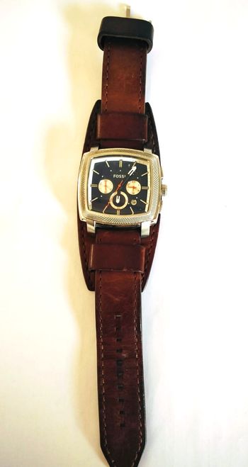 Montre FOSSIL machine homme bracelet cuir marron