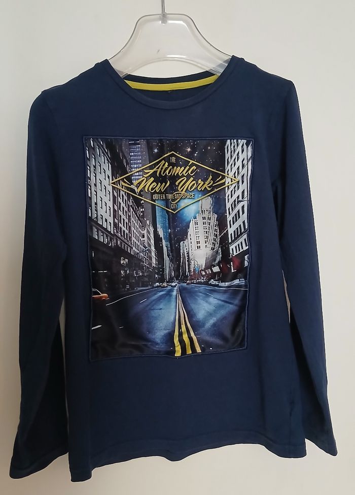 T-shirt bleu marine taille 14 ans - photo numéro 5