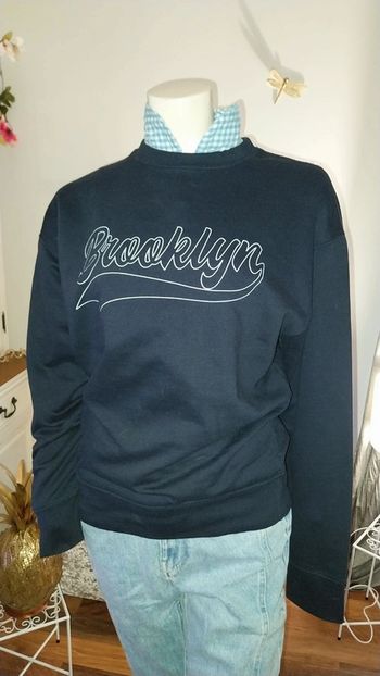 Sweat Brooklyn bleu marine Pretty Little Thing excellent état taille S