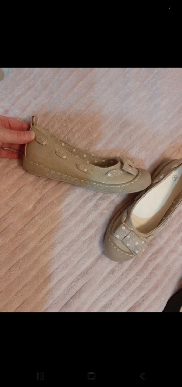Jolies ballerines fille p 33 crème beige - photo numéro 3