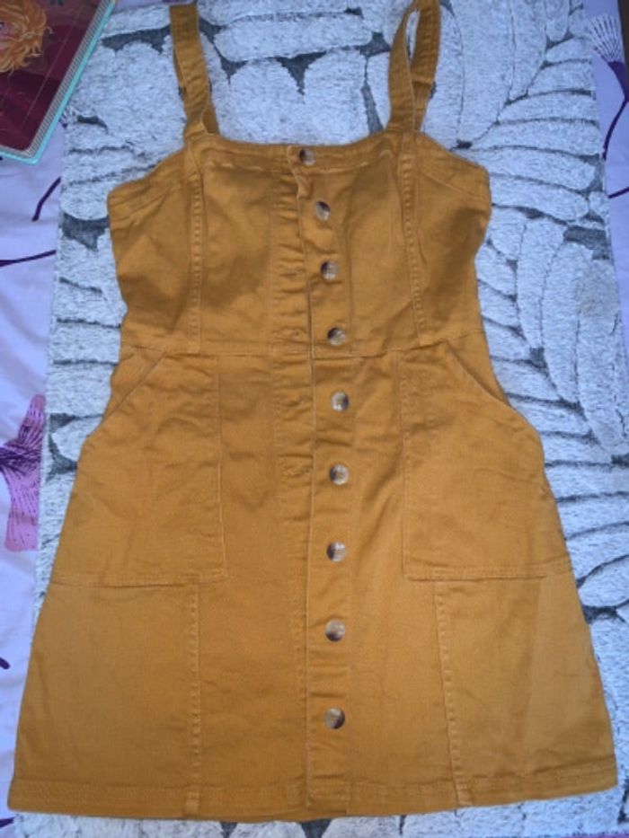 Robe en jean moutarde