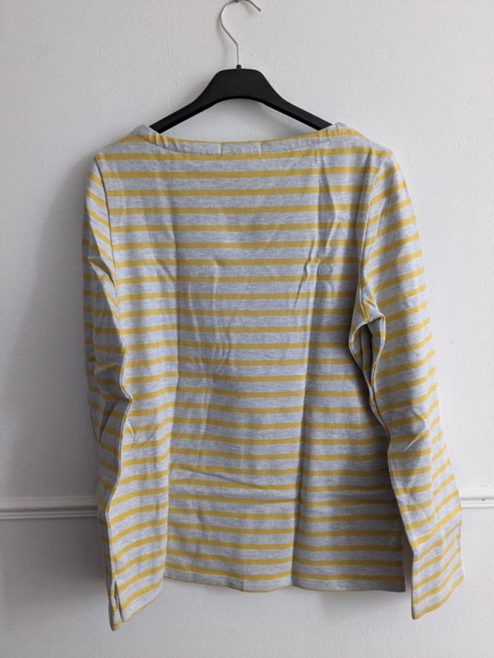 Pull rayé gris et jaune XS - photo numéro 3