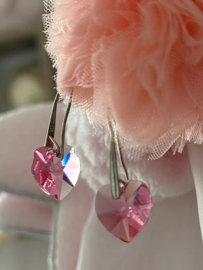 Boucles d’oreilles cœur Swarovski - photo numéro 4