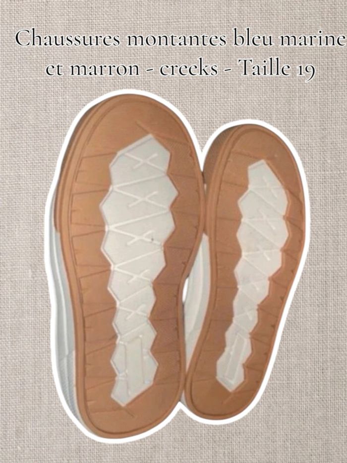 Chaussures montantes bleu marine et marron - creeks - Taille 19 - photo numéro 3