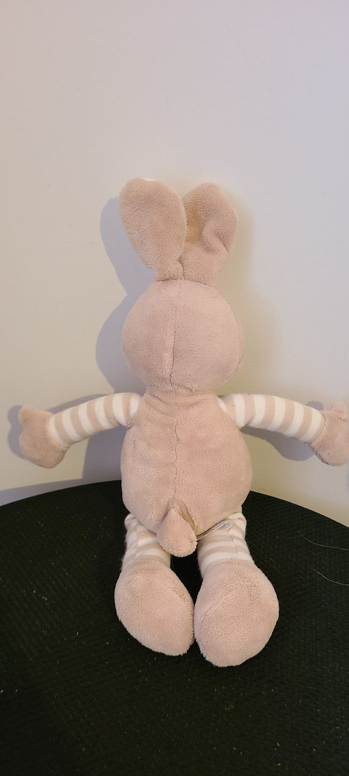 Doudou lapin beige blanc rayé SOFT FRIENDS - photo numéro 5