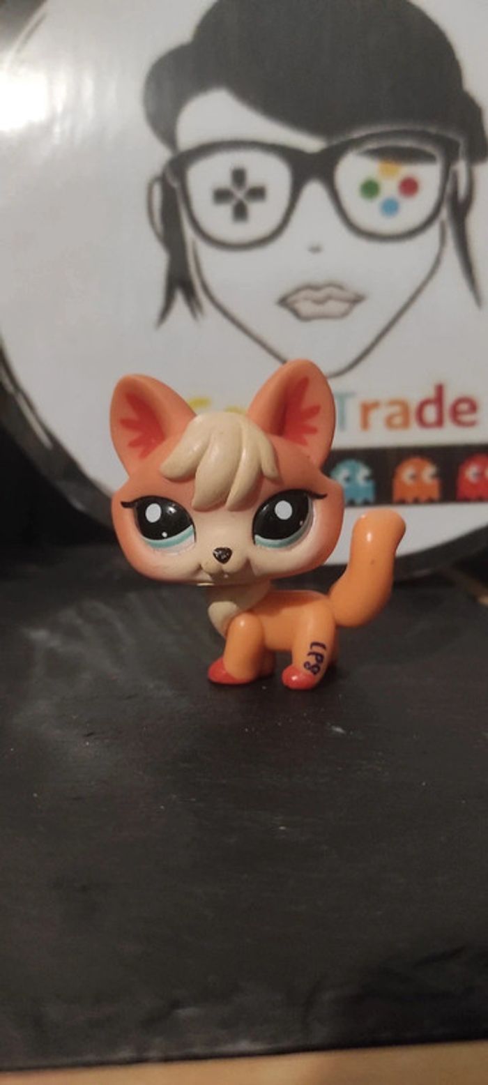My Littlest Petshop Pet Shop LPS renard fox 1812 Authentic Orange Blanck Noir
