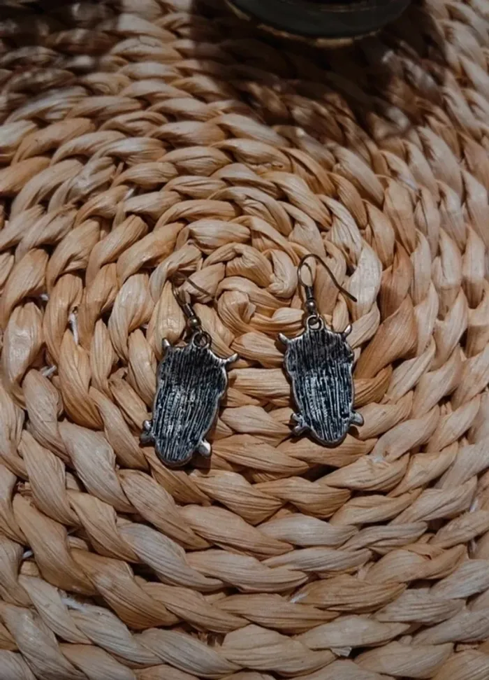 Boucles d'oreille fantaisie hibou noir - photo numéro 2