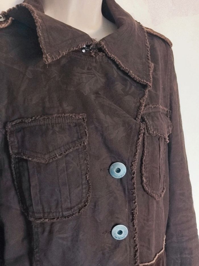 Long manteau marron y2k vintage officier/ EDC by Esprit - 38/M à 40/L - photo numéro 9