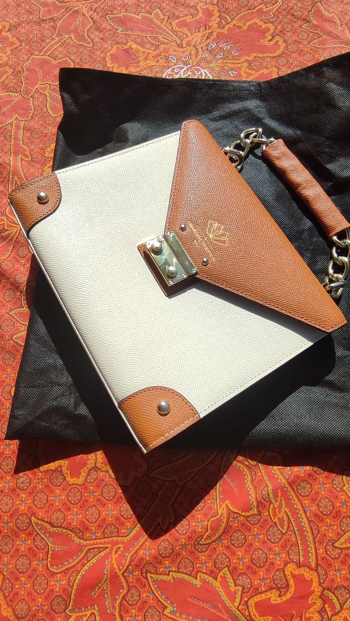 Sac bicolore camel & blanc - photo numéro 2