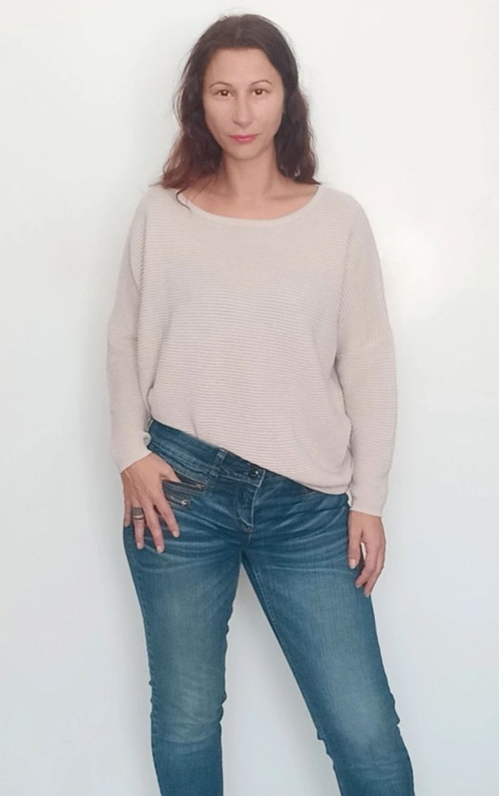 Beau pull côtelé pailleté TU