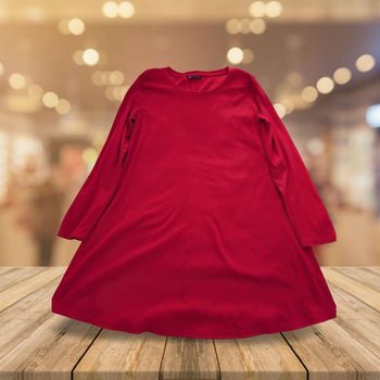 Robe Tunique Shein - Côtelée Rouge - Coupe Patineuse