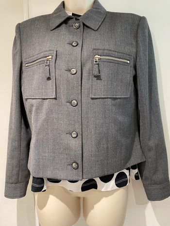 Veste Blazer Manoukian, taille 40 grise habillée chic