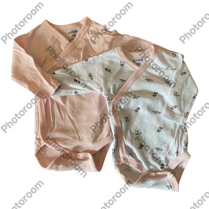 Kiabi Lit de 2 Bodies rose/blanc Taille 1 mois
