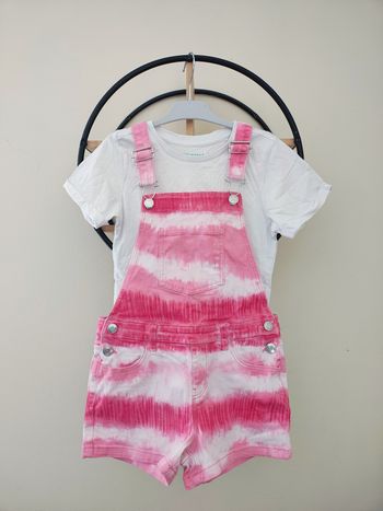 7 8 ans ensemble été Primark teeshirt et salopette short 