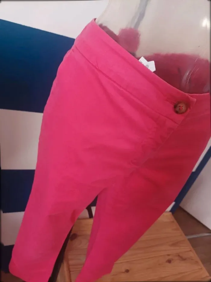 Pantalon rose Benetton femme taille 46 - photo numéro 2