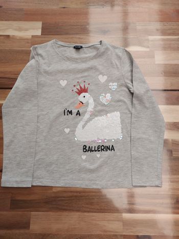 T-shirt gris sequins réversibles