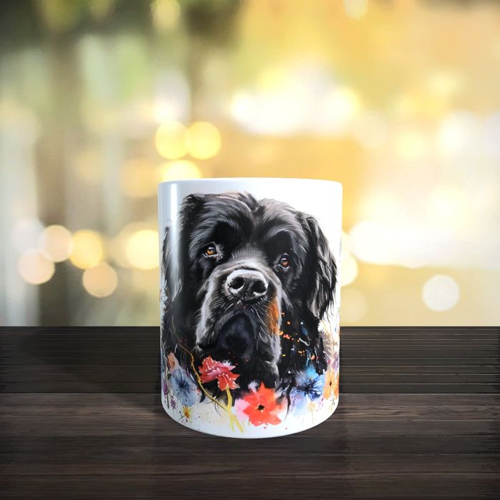 Mug chien Terre-neuve façon peinture - photo numéro 1