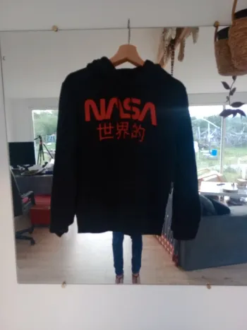 Sweat à capuche homme XS noir et rouge NASA c87
