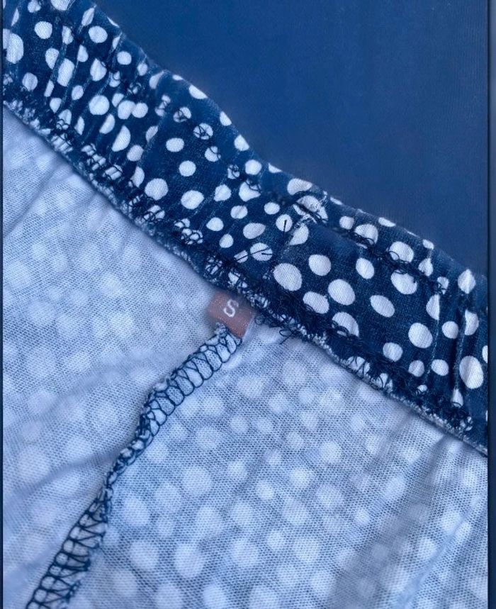🎀 Ensemble Pyjama femme blanc et bleu marine ,100% coton taille S🎀 - photo numéro 6