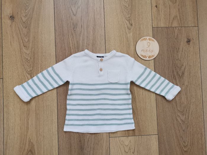 Pull rayé coton Kiabi 9 mois