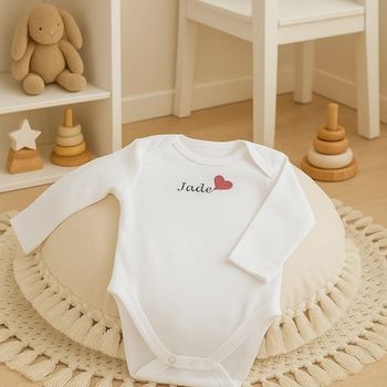 Body bébé 0-3 mois personnalisé en coton bio coloris blanc