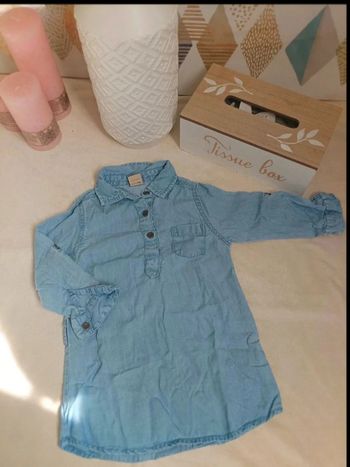 Robe chemise couleur jean légère Boîte à Malices 18 mois