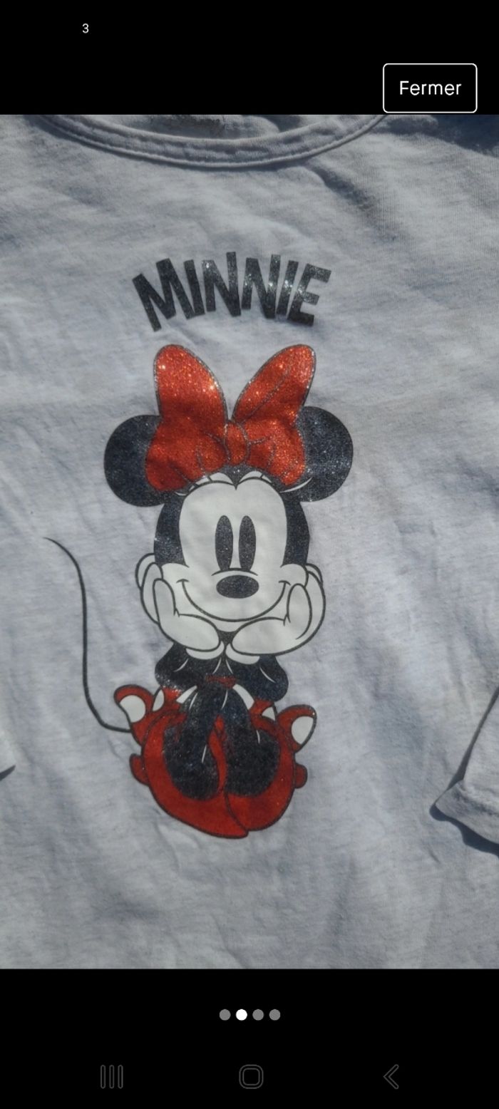 Tee-shirt manche longue fille Disney Minnie 3/4 ans - photo numéro 3