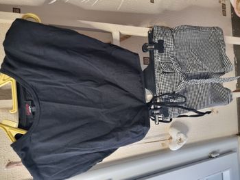 Ensemble femme composé d'un short vichy taille 36 de chez jennyfer et d'un top noir de chez jennyfer