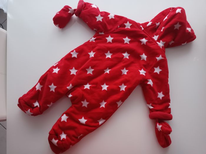 Combinaison pilote bébé rouge étoiles – mixte 3-6 mois  chaude et confortable - photo numéro 4